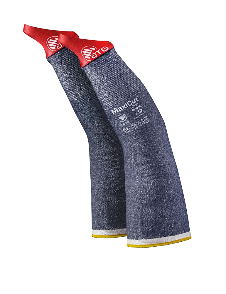 MaxiCut® Ultra™ Schnittschutz-Armstulpe m.Daumen.(89-5735T) blau/rot