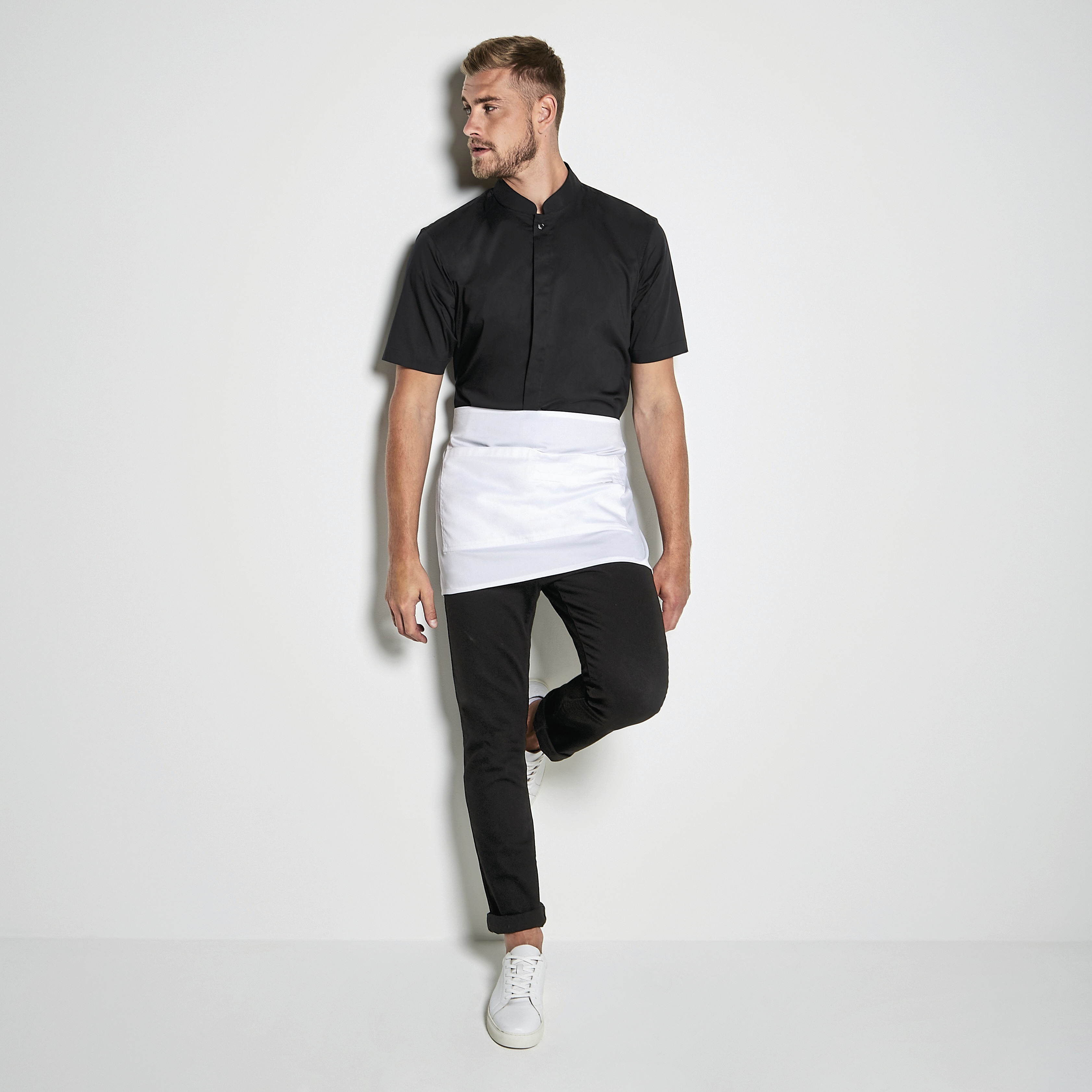 Hemd – Men´s Tailored Fit Mandarin Collar Shirt Short Sleeve