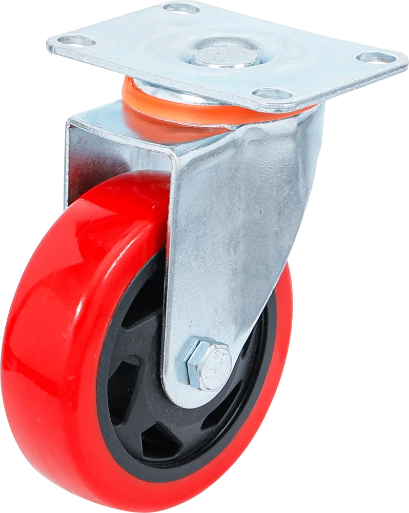 Lenkrolle, rot/schwarz, Ø 100 mm