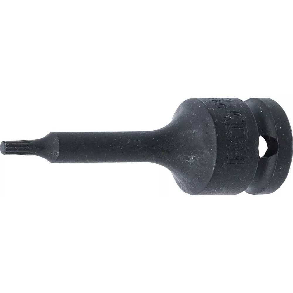 Kraft-Bit-Einsatz, Länge 75 mm, Antrieb Innenvierkant 12,5 mm (1/2"), Innenvielzahn (für XZN) M4