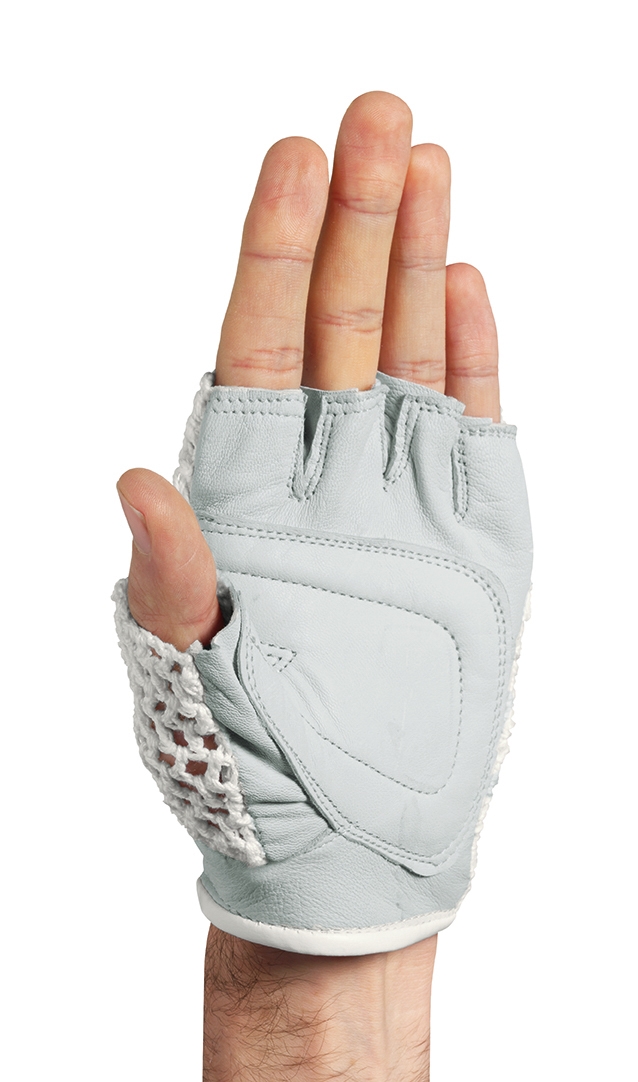 teXXor® Nappaleder-Handschuhe FAHRRADFAHRER Leder natur / Textil weiß