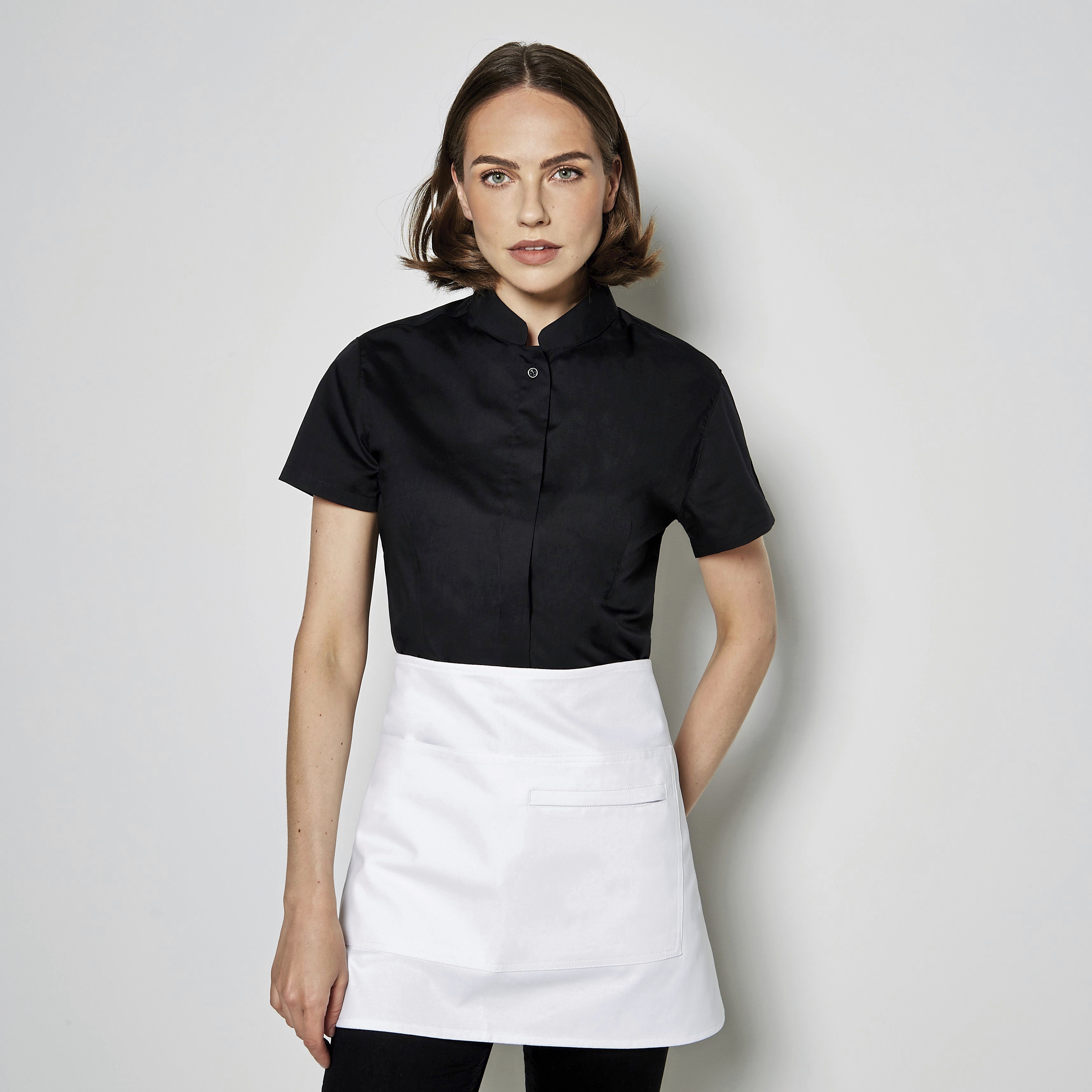 Bluse – Women´s Tailored Fit Shirt Mandarin Collar Short Sleeve