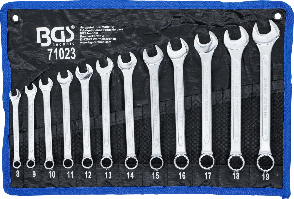 Maul-Ringschlüssel-Satz, SW 8 - 19 mm, 12-tlg.