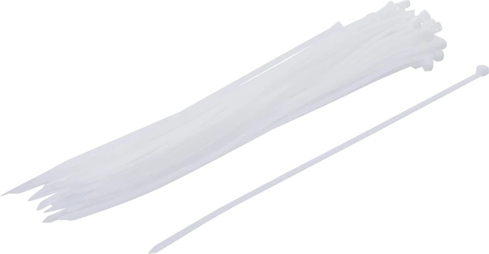 Kabelbinder-Sortiment, weiß, 4,8 x 300 mm, 50-tlg.