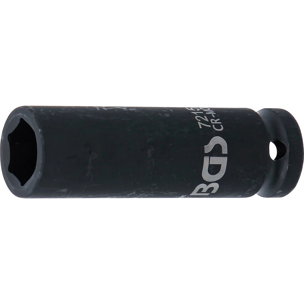 Kraft-Steckschlüssel-Einsatz Sechskant, tief, Antrieb Innenvierkant 12,5 mm (1/2"), SW 15 mm