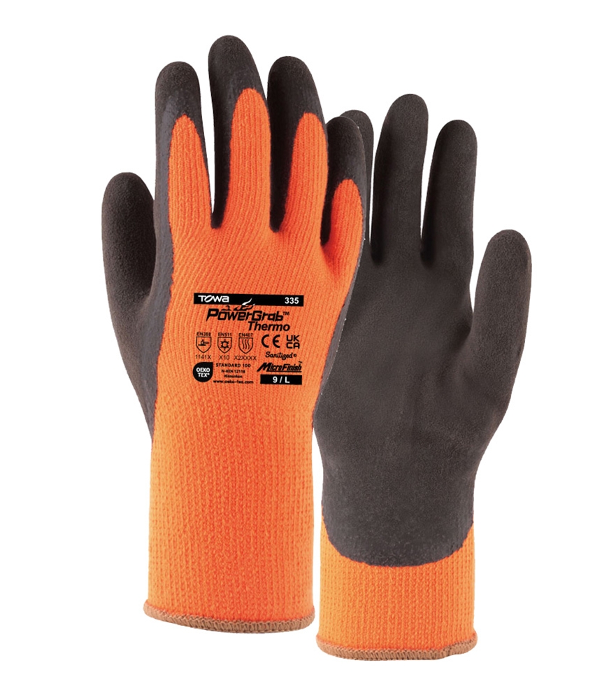 TOWA® Winterhandschuhe PowerGrab® Thermo orange/braun