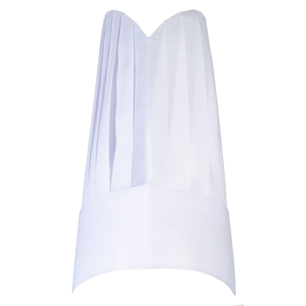 Einweg Papier-Kochmütze H 30 cm, weiss, 10er Pack