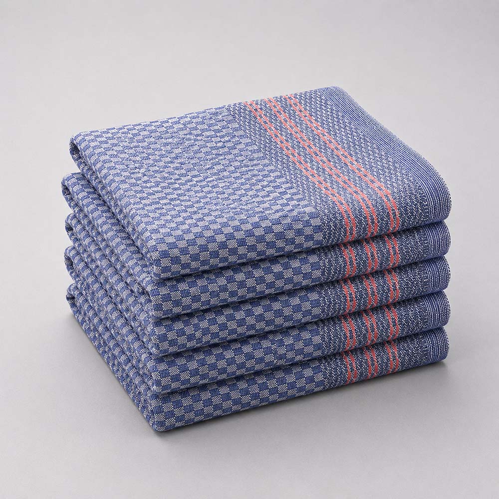 Grubentuch, 50 x 100 cm, blau-rot, 5er Pack