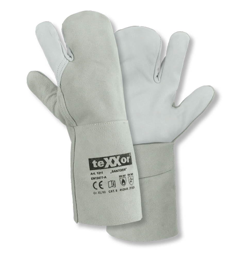 teXXor® 3-Finger-Schweißerhandschuhe SANTORIN natur