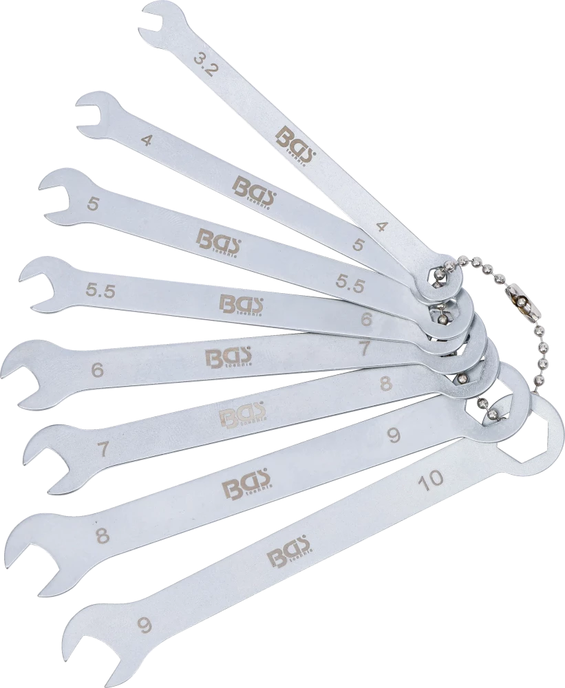 Maul-Ringschlüssel-Satz, Mini-Ausführung, SW 4 - 10 mm, 8-tlg.