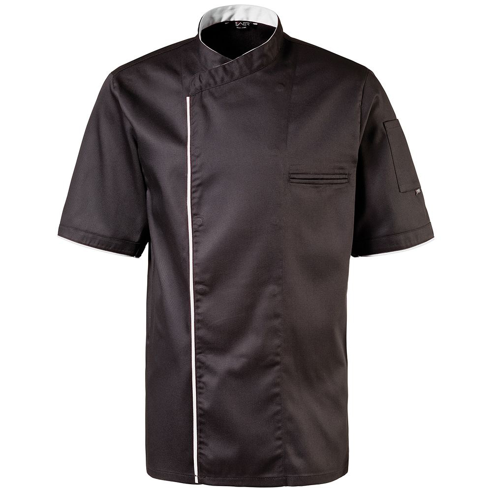 Kochjacke schwarz mit Paspel
