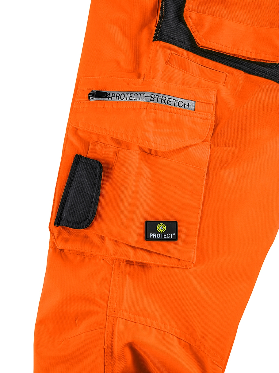 4PROTECT® Warnschutz-Latzhose ALABAMA leuchtorange/grau