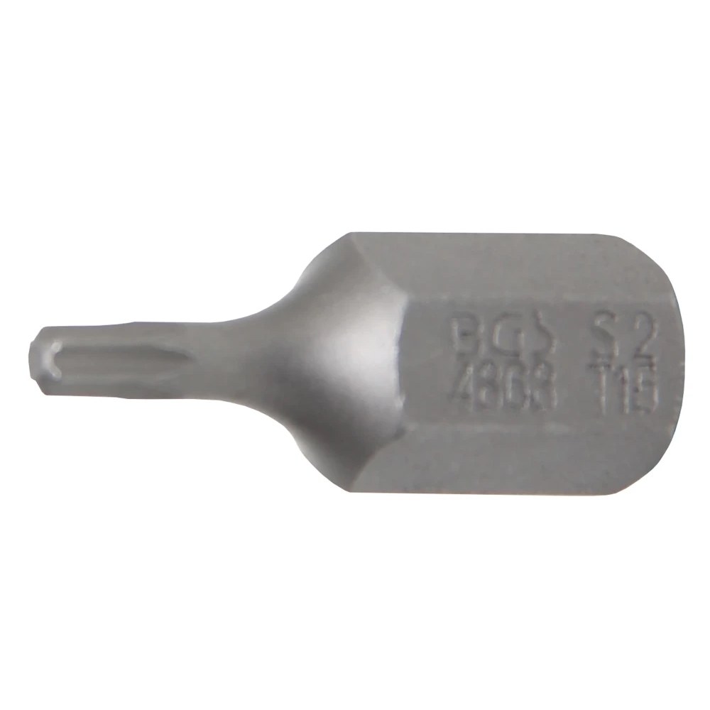 Bit, Länge 30 mm, Antrieb Außensechskant 10 mm (3/8"), T-Profil (für Torx) T15