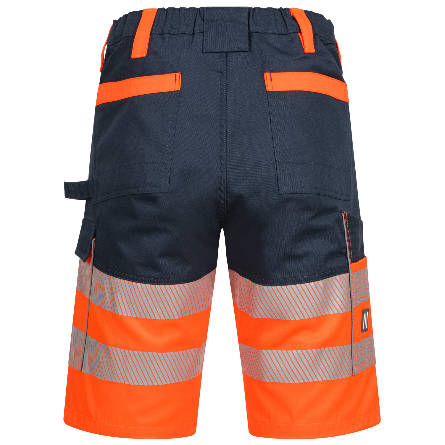 Warnschutz-Shorts MOTION TEX VIZ kurze Warn-Arbeitshose neonorange / marineblau