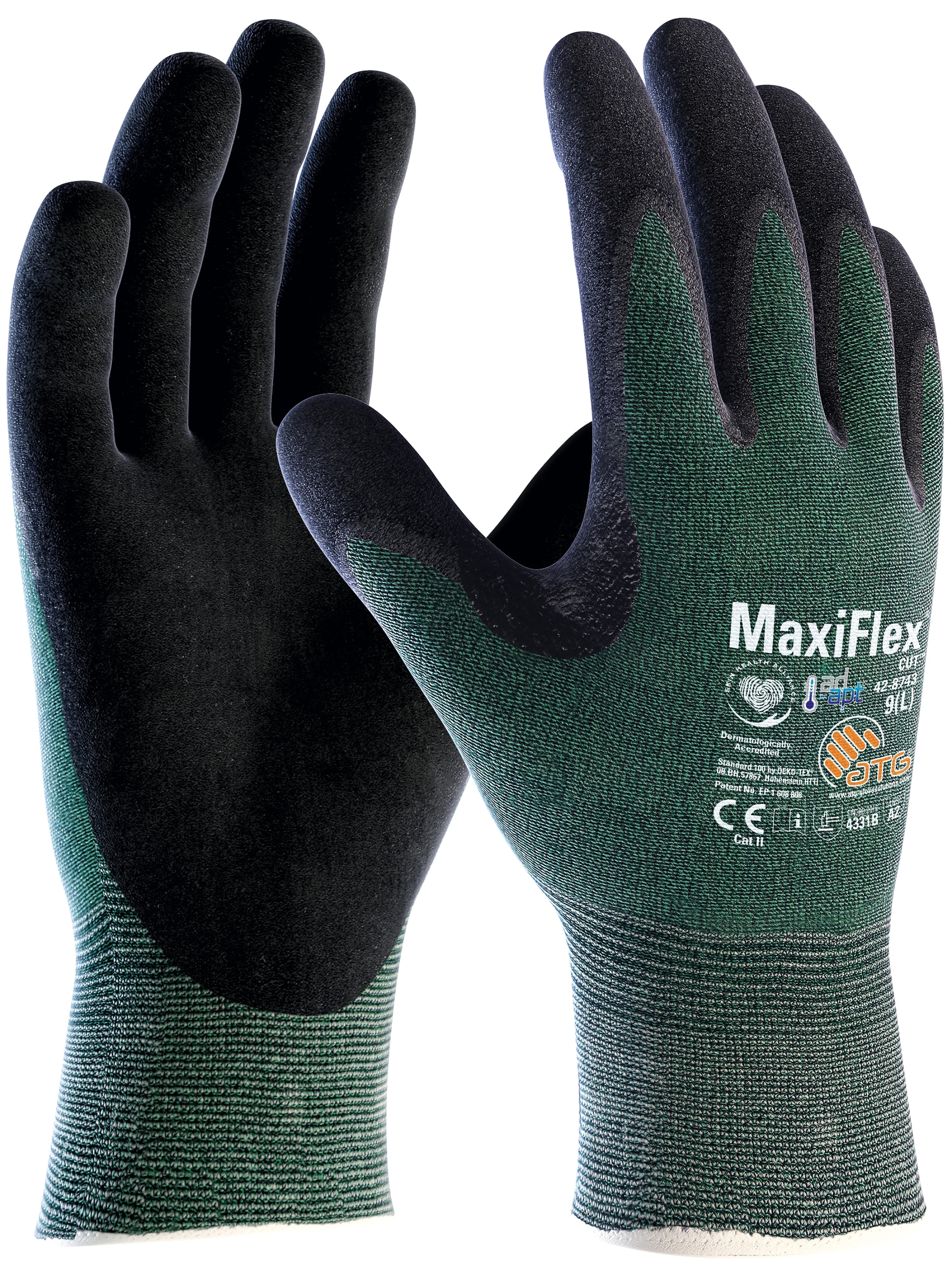 MaxiFlex® Cut™AD-APT® Schnittschutz-Strickhandschuhe (42-8743) grün/schwarz