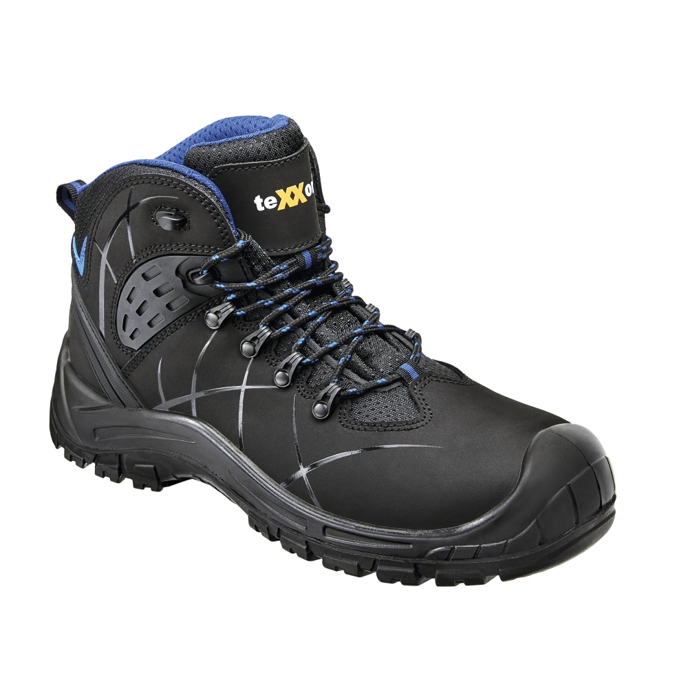 teXXor® S3-Sicherheitsschnürstiefel Tours schwarz/ blau