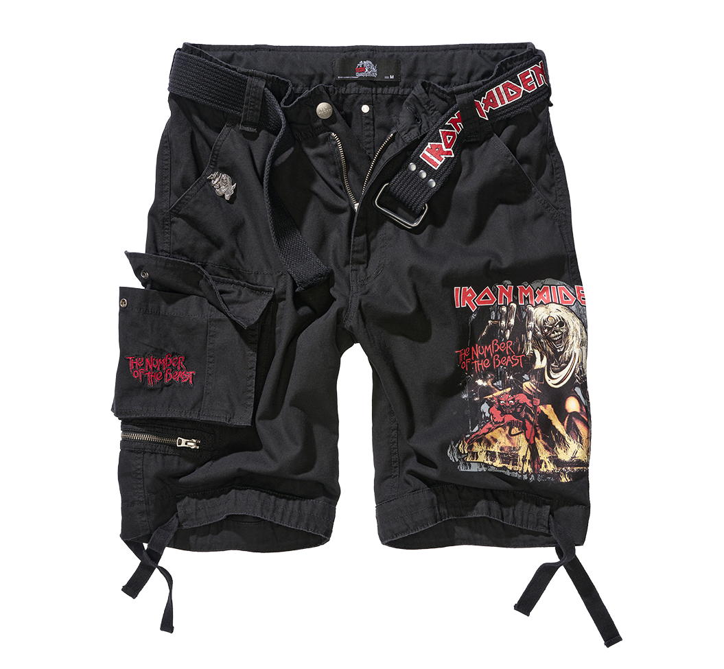 Iron Maiden Savage Shorts The Number of The Beast black edition