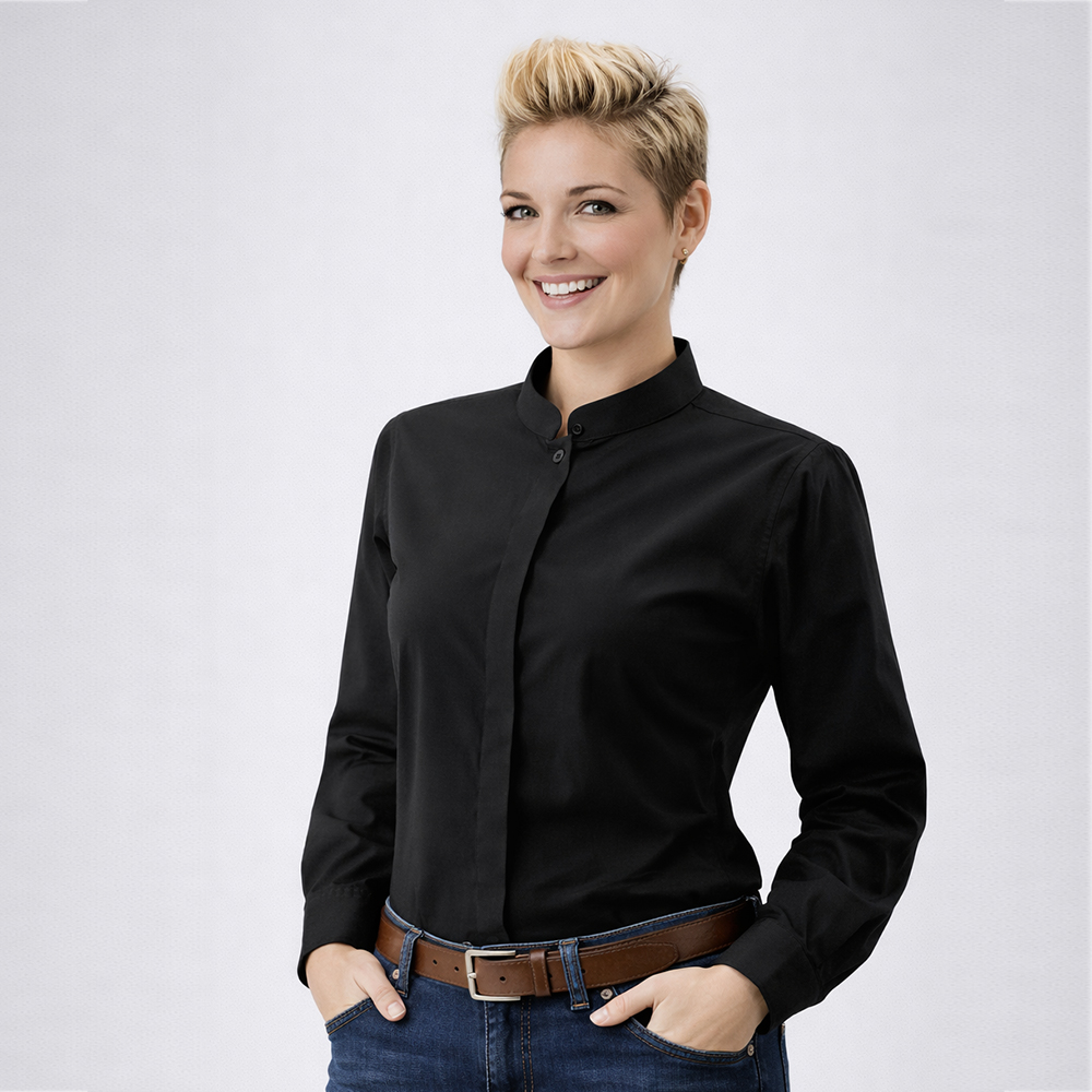 Damen Barbluse schwarz