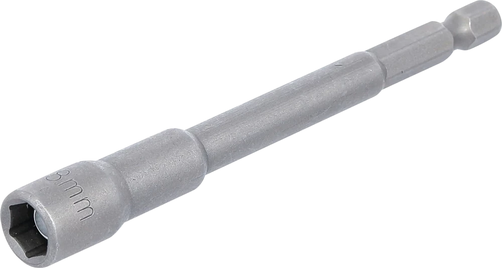 Steckschlüssel-Einsatz Sechskant, extra lang, für Bohrmaschinen, Antrieb Außensechskant 6,3 mm (1/4"), SW 8 mm