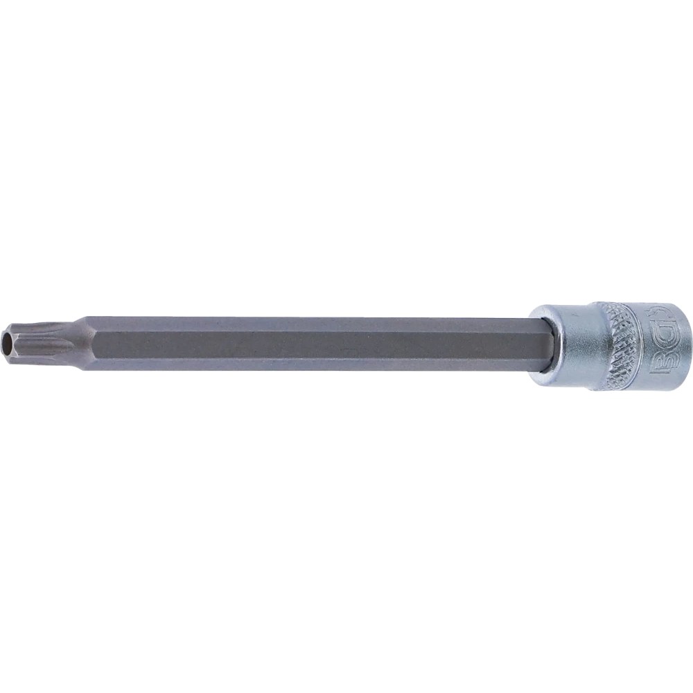 Bit-Einsatz, Länge 100 mm, Antrieb Innenvierkant 6,3 mm (1/4"), T-Profil (für Torx) mit Bohrung T30