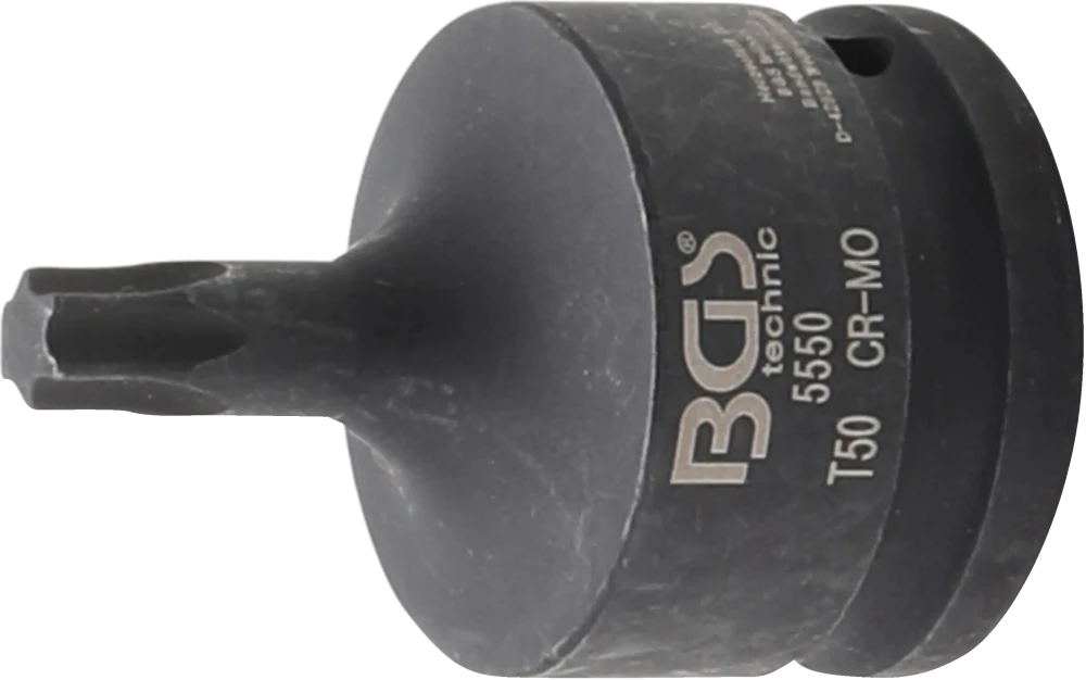 Kraft-Bit-Einsatz, Länge 60 mm, Antrieb Innenvierkant 20 mm (3/4"), T-Profil (für Torx) T50
