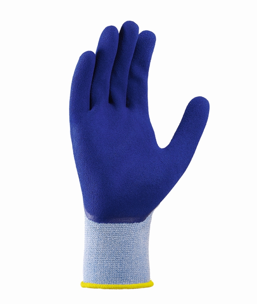 teXXor® Polyester-Strickhandschuhe LATEX hellblau meliert/mittelblau