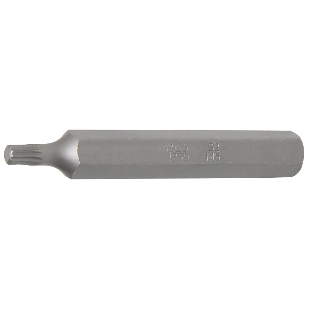 Bit, Länge 75 mm, Antrieb Außensechskant 10 mm (3/8"), Innenvielzahn (für XZN) M5