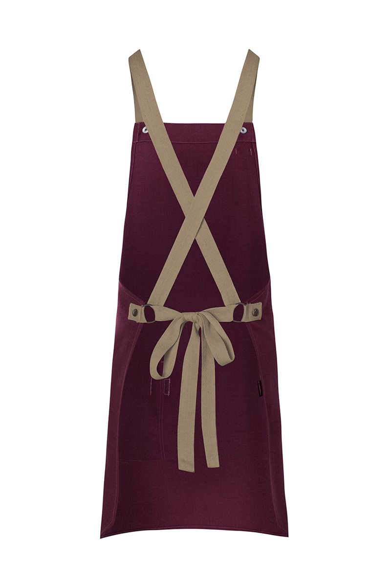 Latzschürze Urban-Look mit Kreuzbändern und Tasche