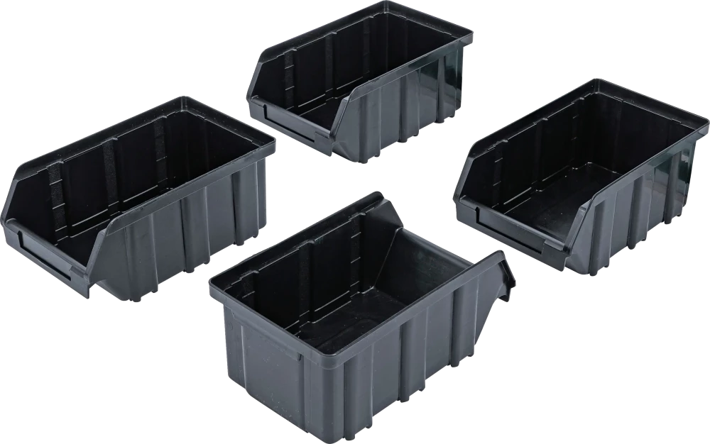 Lagersichtbox-Satz, mit Hängeschiene, für Schrankwand-System, 4-tlg.