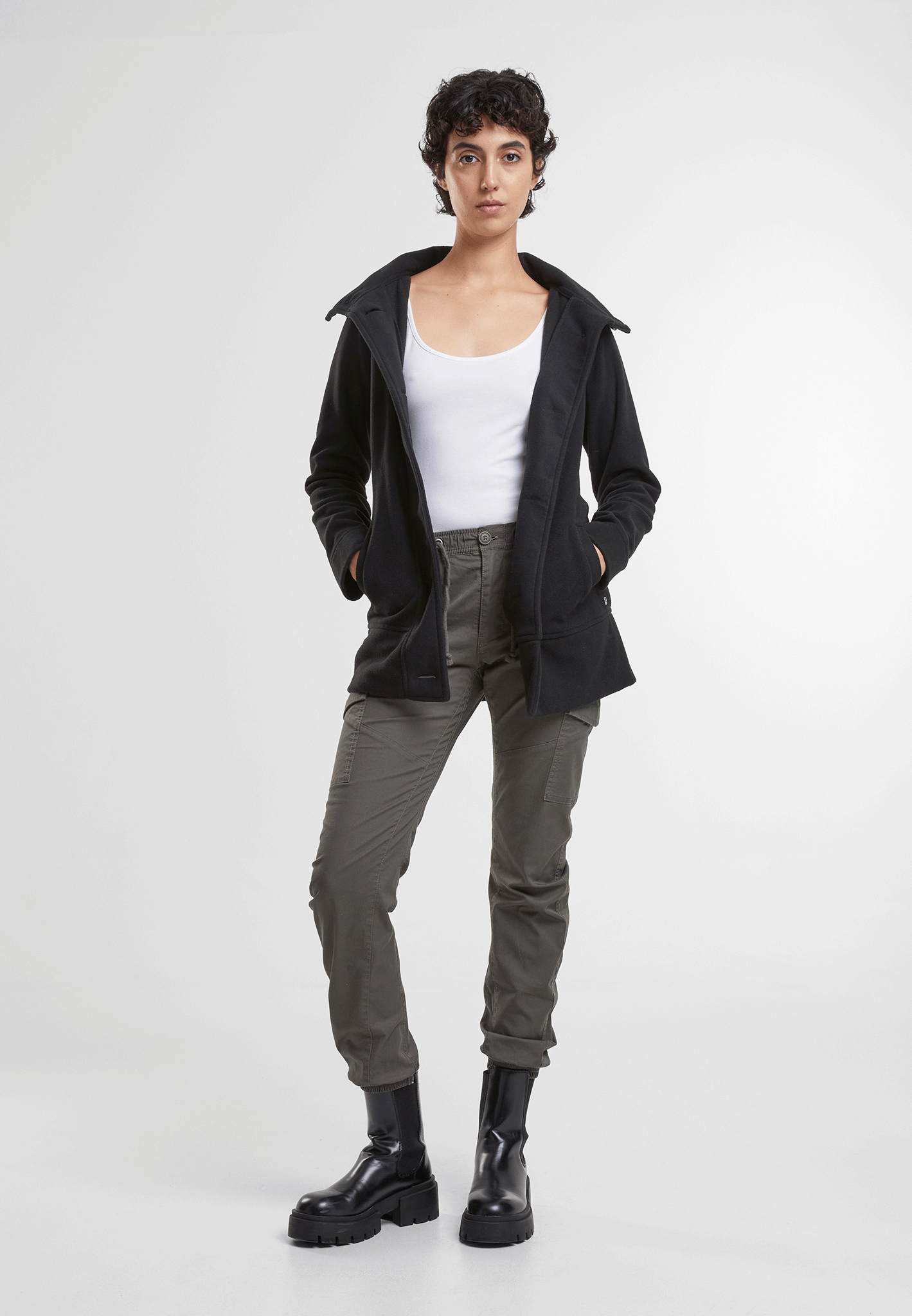 Women Square Fleece Jacket