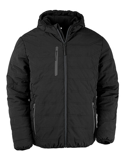 Recycled Black Compass Padded Winter Jacket