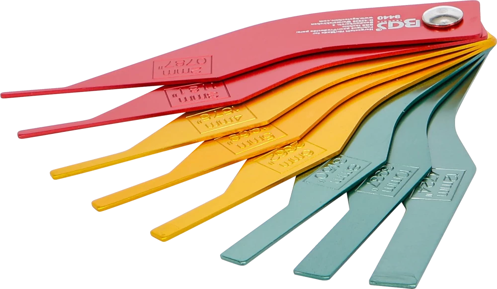 Bremsbelag-Verschleißlehren-Satz, Aluminium, 8-tlg.