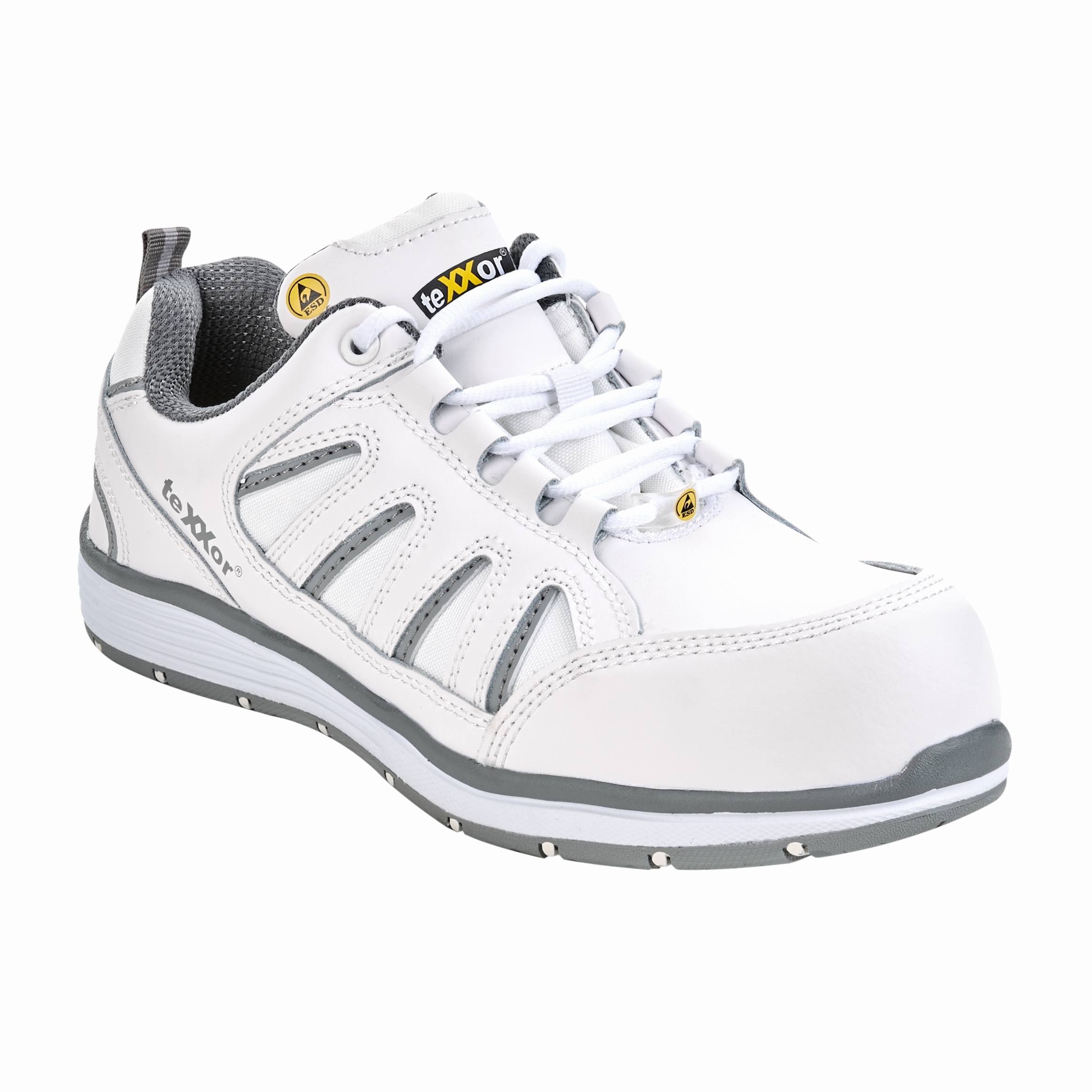 teXXor® S3S-ESD-Sicherheitshalbschuhe AVIGNON weiß/grau