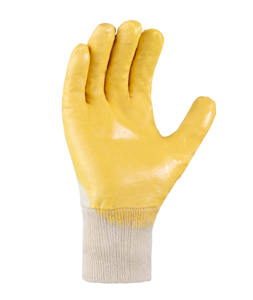 teXXor® Nitril-Handschuhe STRICKBUND gelb/beige