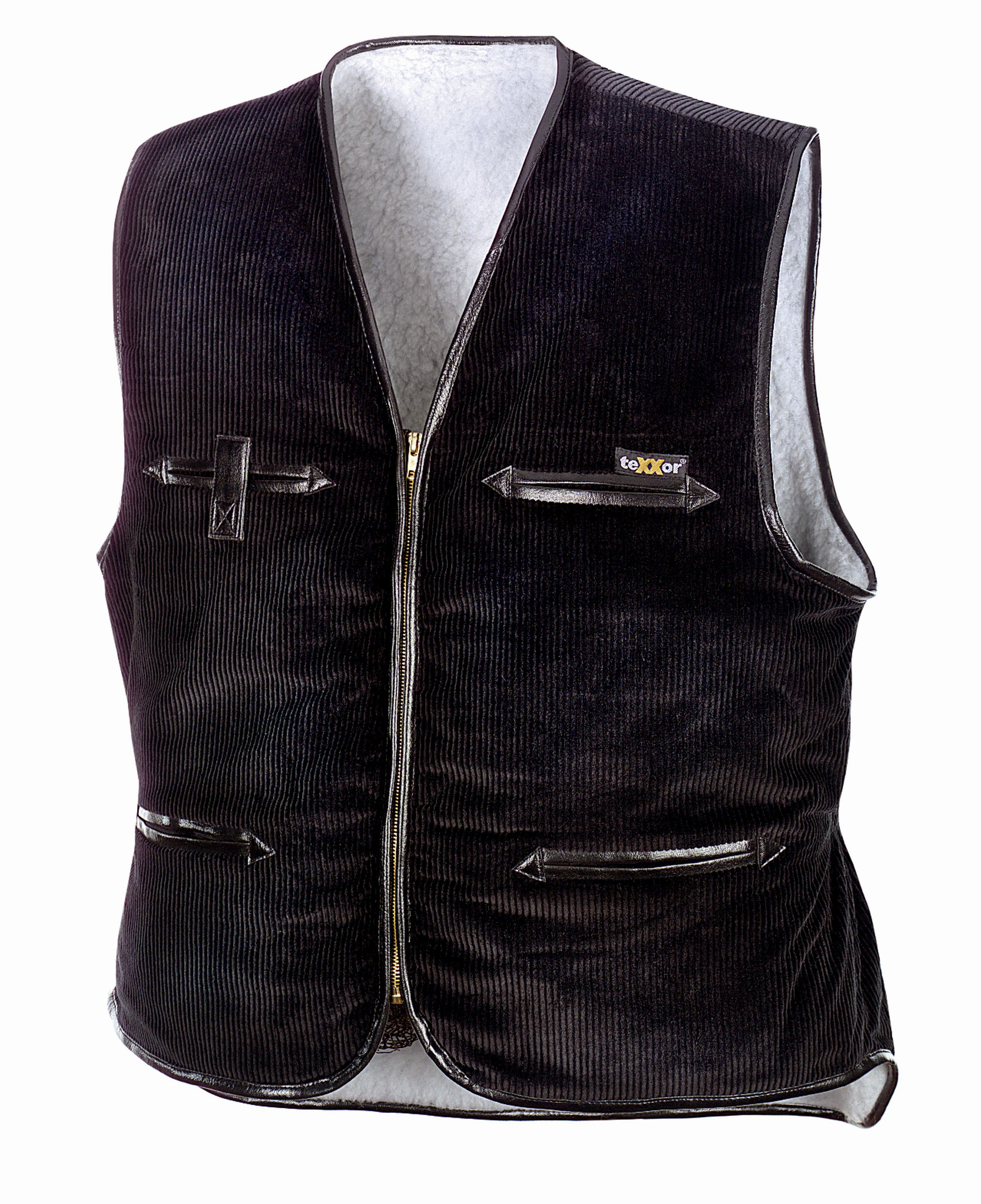 teXXor® Breitcordweste VEGA schwarz