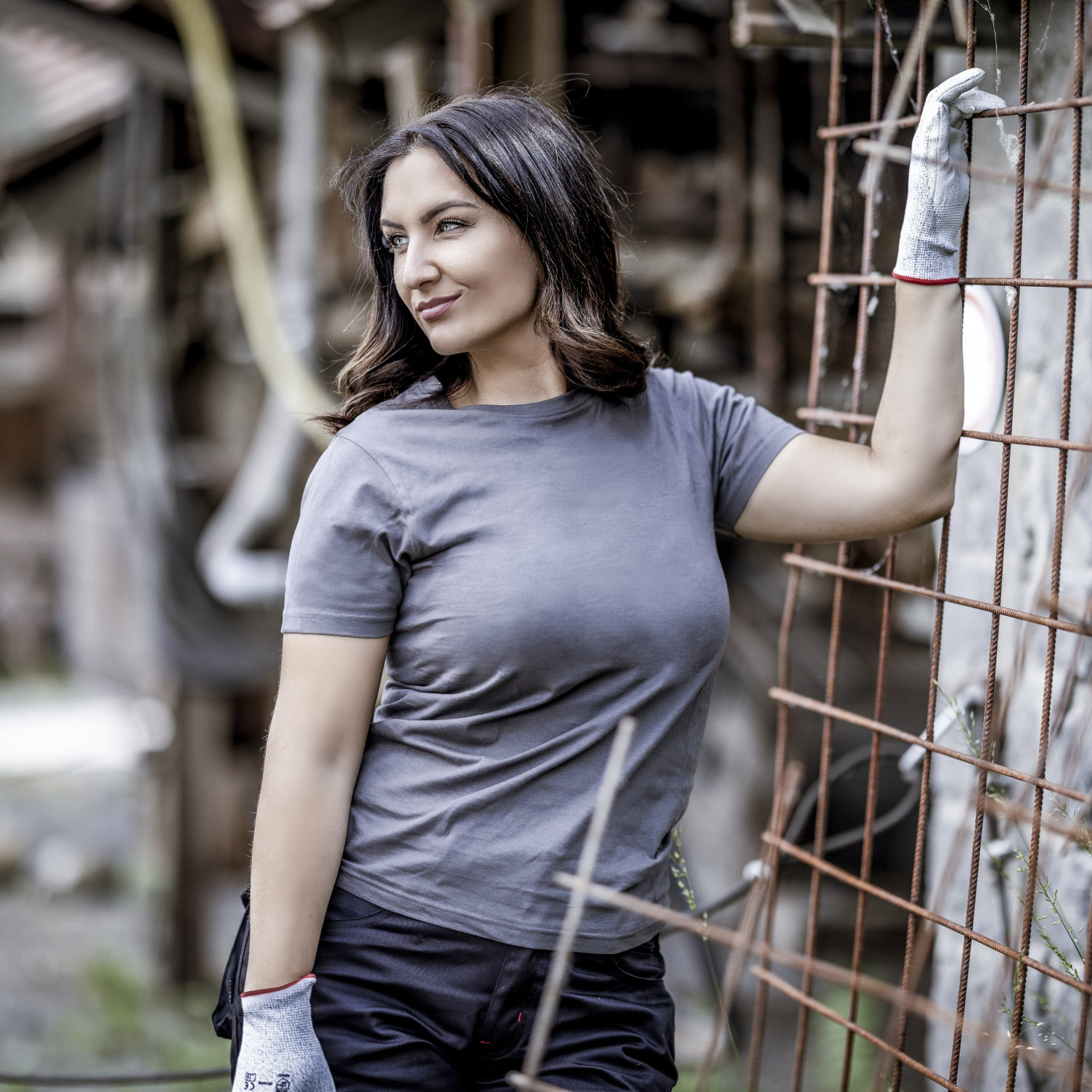 T-Shirt MOTION TEX LIGHT grau / uni