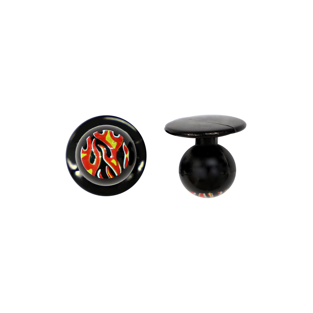 Kugelknöpfe schwarz Feuer und Flamme (12 Stück)