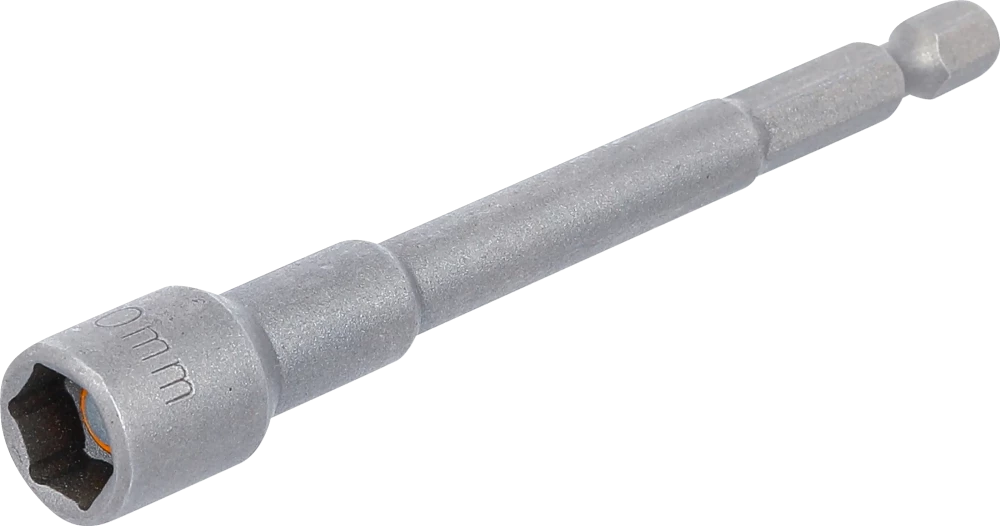 Steckschlüssel-Einsatz Sechskant, extra lang, für Bohrmaschinen, Antrieb Außensechskant 6,3 mm (1/4"), SW 10 mm