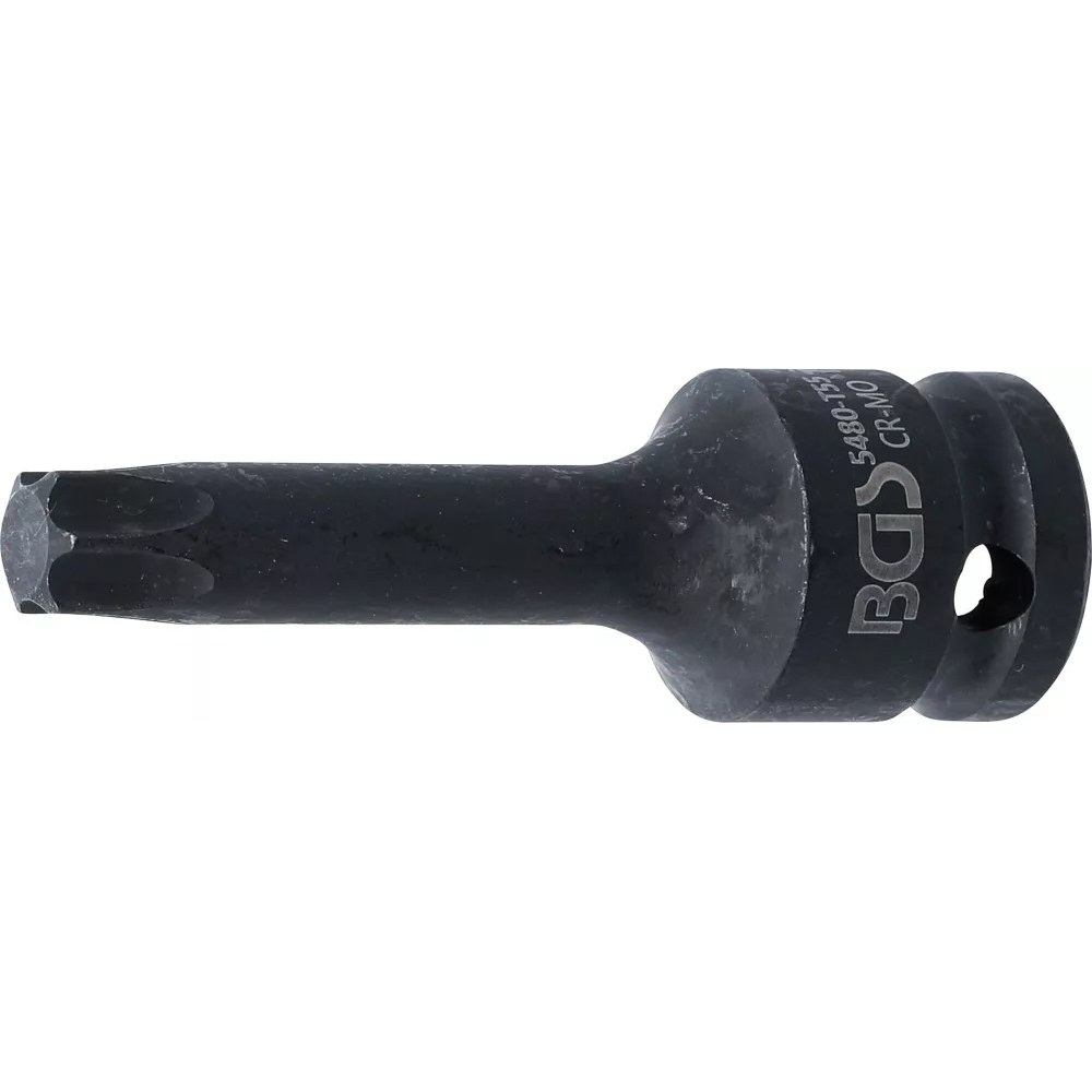 Kraft-Bit-Einsatz, Länge 75 mm, Antrieb Innenvierkant 12,5 mm (1/2"), T-Profil (für Torx) T55