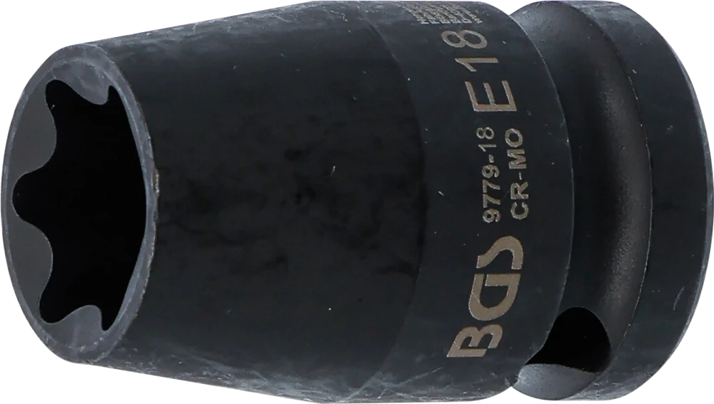 Kraft-Steckschlüssel-Einsatz E-Profil, Antrieb Innenvierkant 12,5 mm (1/2"), SW E18