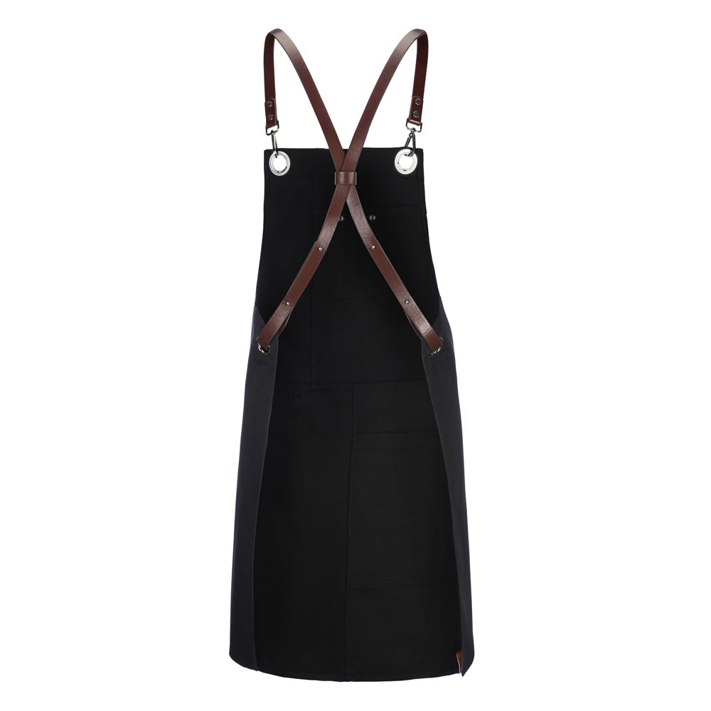 Latzschürze Casual Style mit X-Kreuzung, schwarz, B 70 x L 80 cm