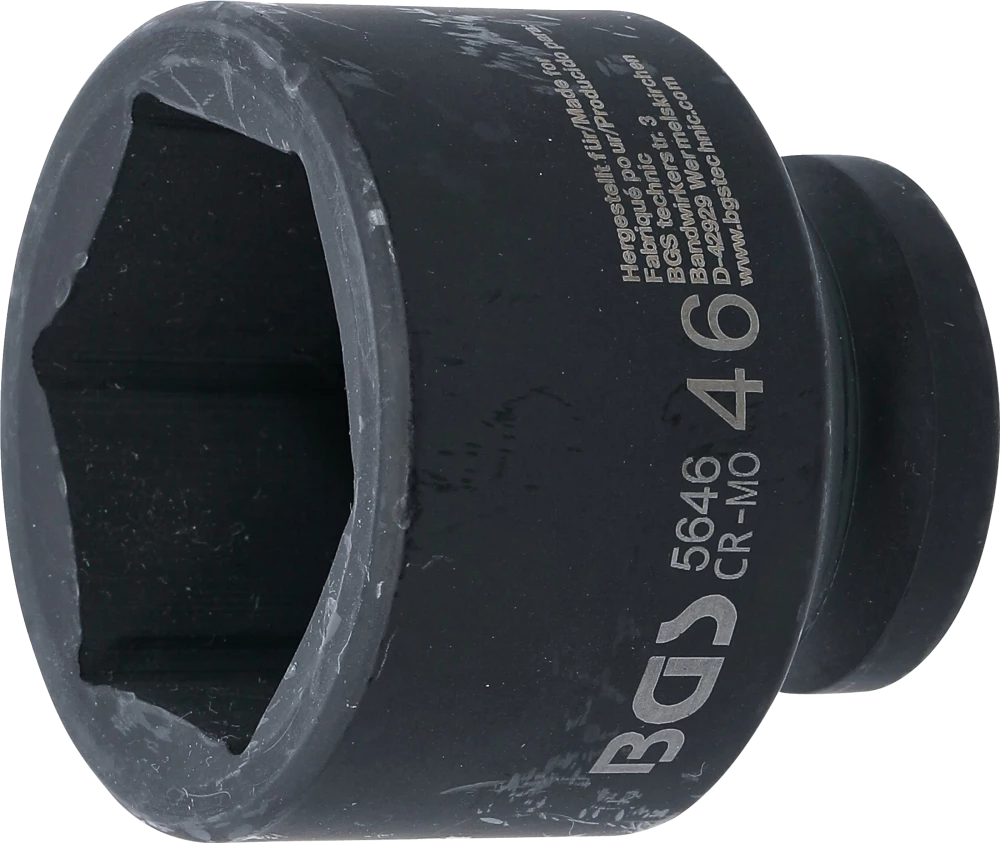 Kraft-Steckschlüssel-Einsatz Sechskant, Antrieb Innenvierkant 20 mm (3/4"), SW 46 mm