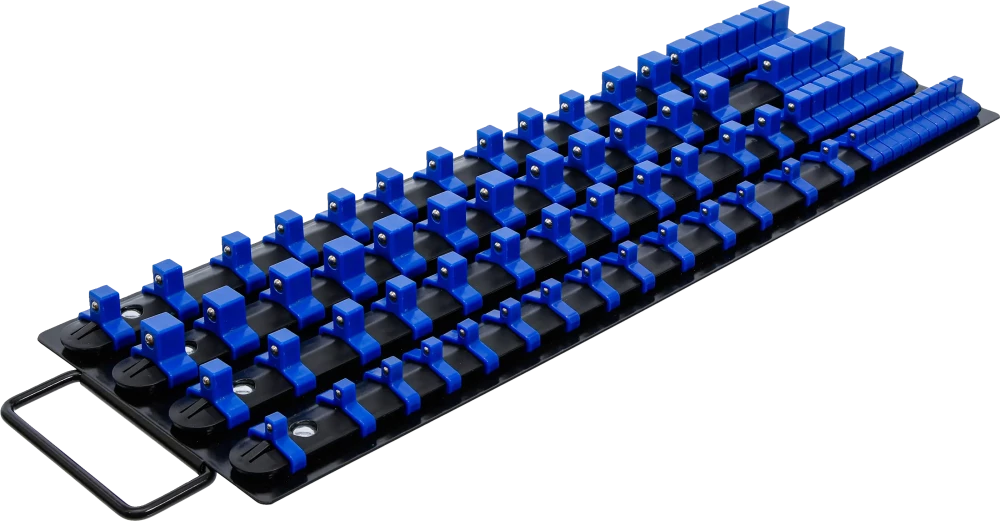 Aufsteckschienen-Set für Steckschlüssel-Einsätze, mit 80 Clips, für Einsätze 6,3 mm (1/4"), 10 mm (3/8"), 12,5 mm (1/2")