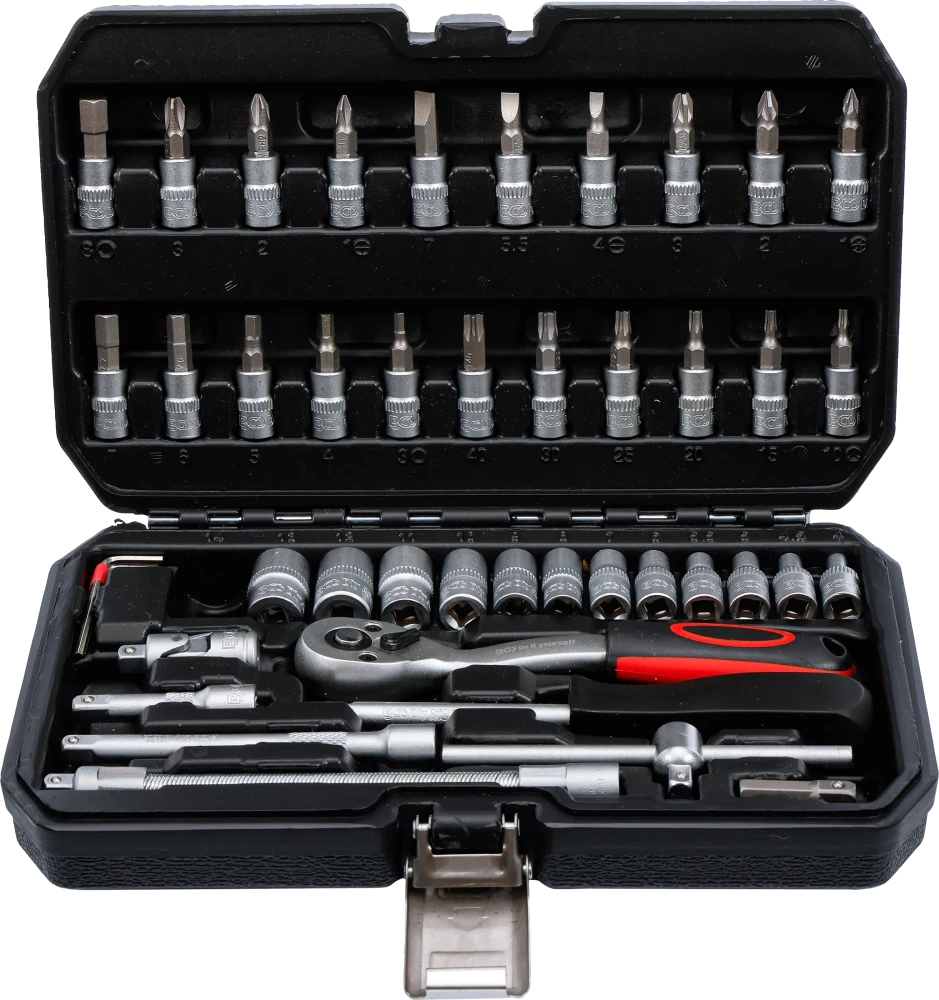 Steckschlüssel-Satz, Antrieb 6,3 mm (1/4"), 46-tlg.
