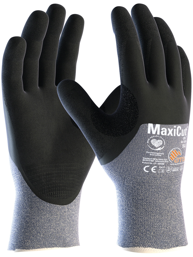 MaxiCut® Oil™ Schnittschutz-Strickhandschuhe (44-505) schwarz/blau