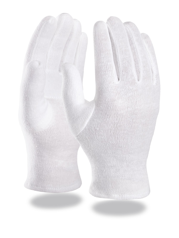 Baumwoll-Trikot-Handschuh | Innenhand und Daumen gedoppelt