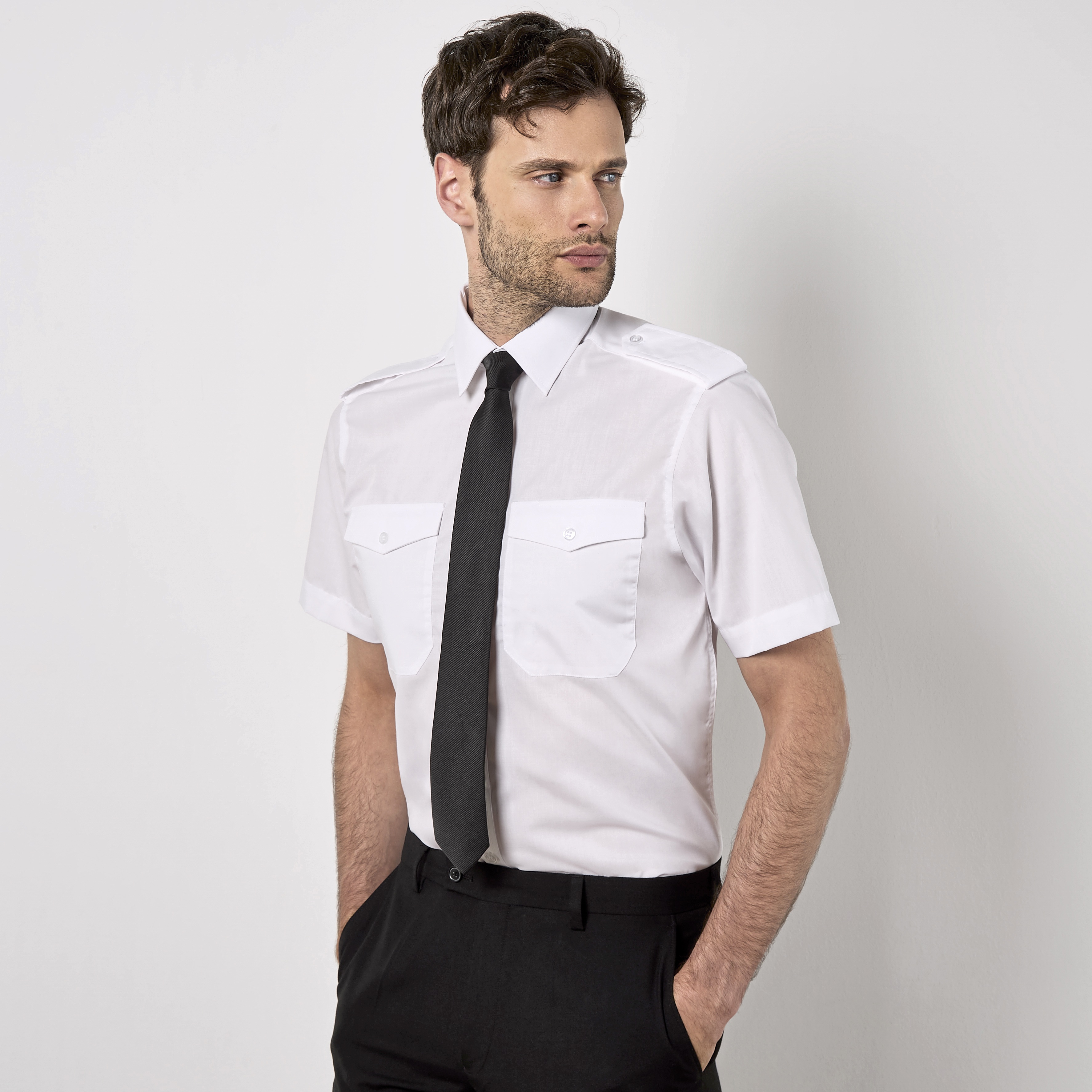 Hemd – Men´s Tailored Fit Pilot Shirt Short Sleeve