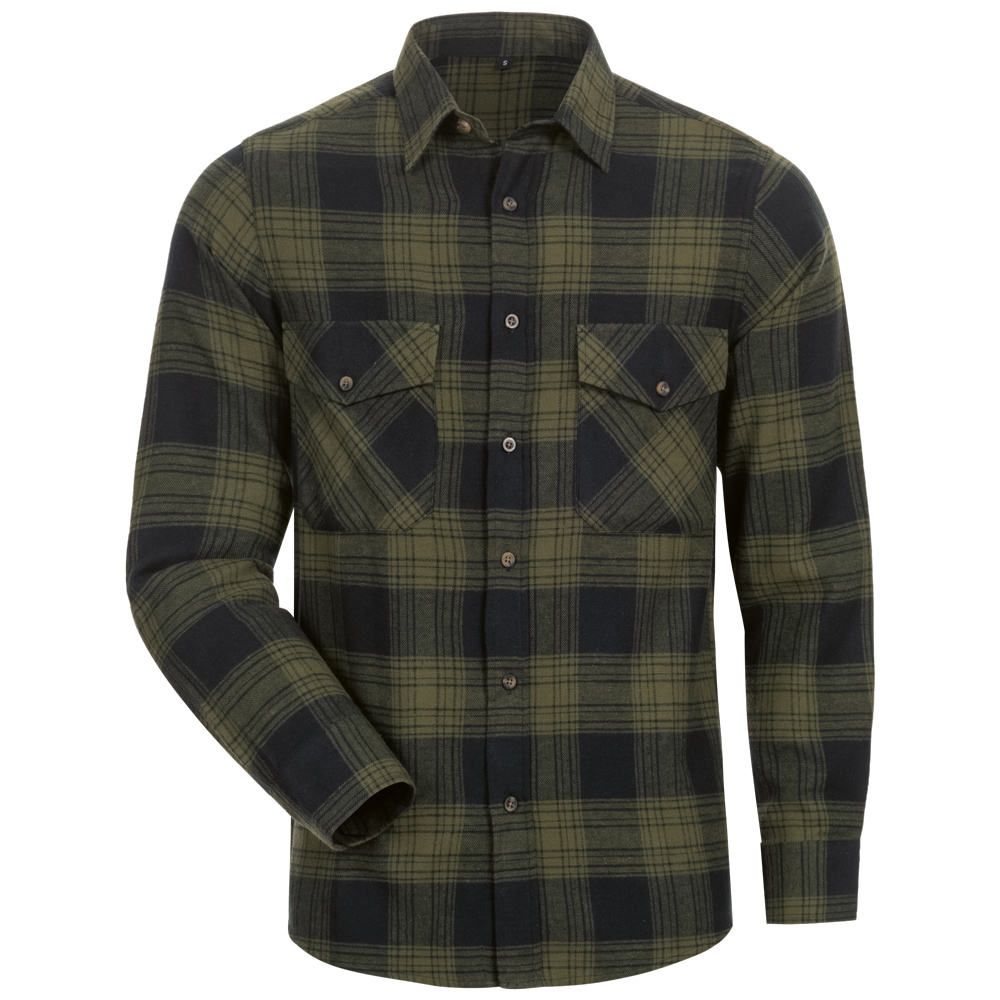 Flanell-Hemd, Oliv/Schwarz Kariert Greensburg