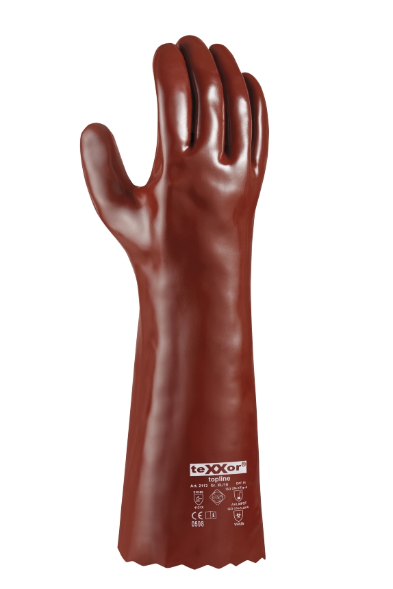 teXXor® Chemikalienschutz-Handschuhe PVC ROTBRAUN rotbraun