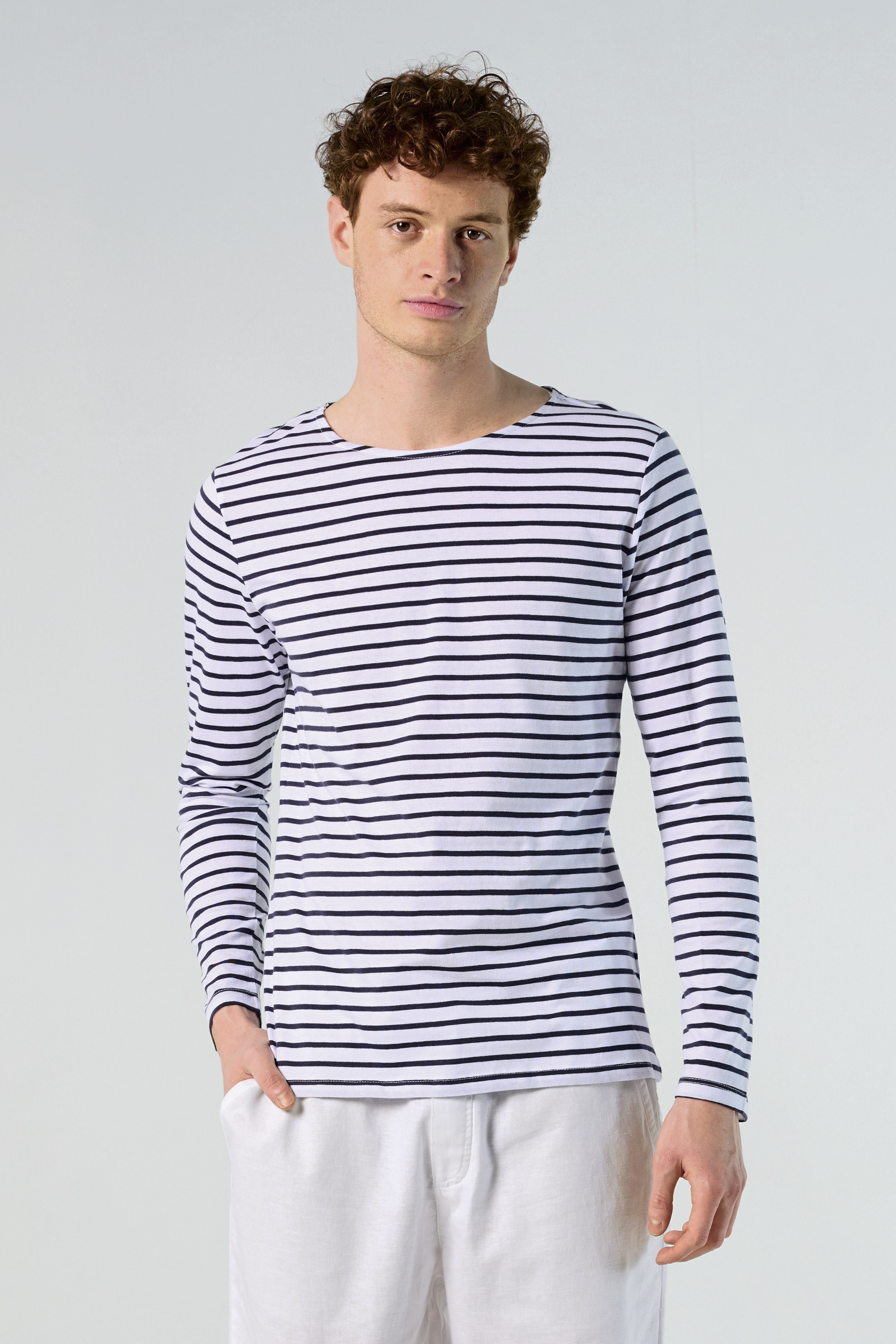 Men´s Long Sleeve Striped T-Shirt Marine